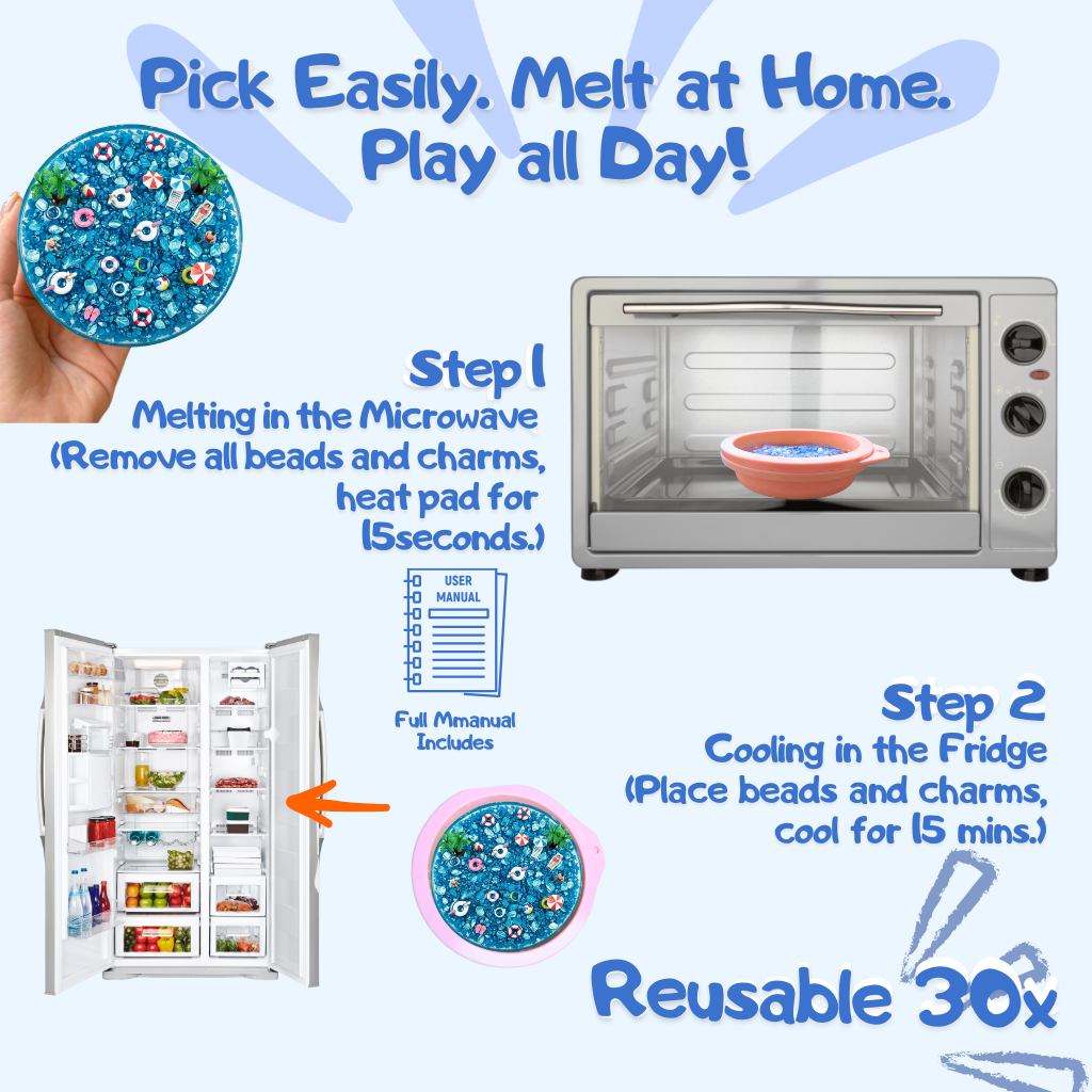 Blue Ocean Vacation Edition Reusable Picky Pad Kit – DIY Beach Sensory Fidget Toy