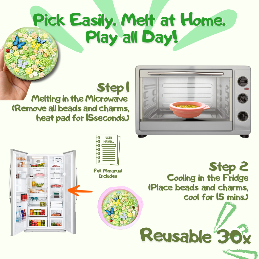 Secret Garden Edition Reusable Picky Pad Kit – Nature Themed DIY Sensory Fidget Toy