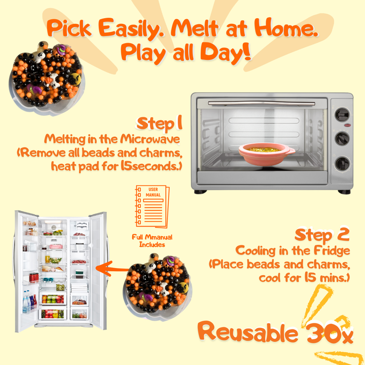 Halloween Spooky Edition Reusable Picky Pad Kit – DIY Pumpkin Sensory Fidget Toy