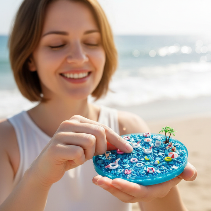 Blue Ocean Vacation Edition Reusable Picky Pad Kit – DIY Beach Sensory Fidget Toy