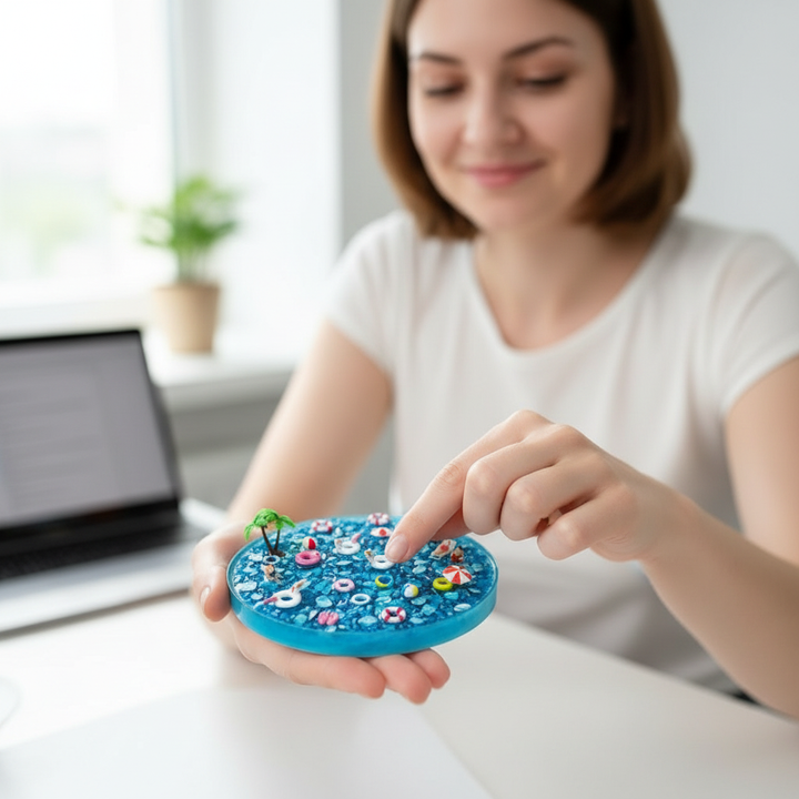 Blue Ocean Vacation Edition Reusable Picky Pad Kit – DIY Beach Sensory Fidget Toy