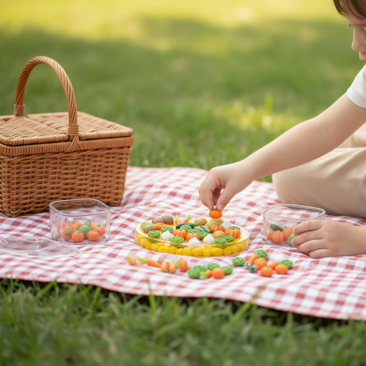 Harvest Garden Edition Reusable Picky Pad Kit – DIY Vegetable Sensory Toy with Charms