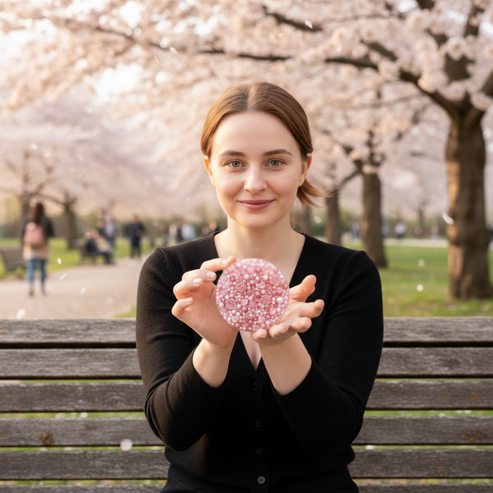 Cherry Blossom Pink Edition Reusable Picky Pad – Aesthetic DIY Sensory Fidget Toy with Pearls