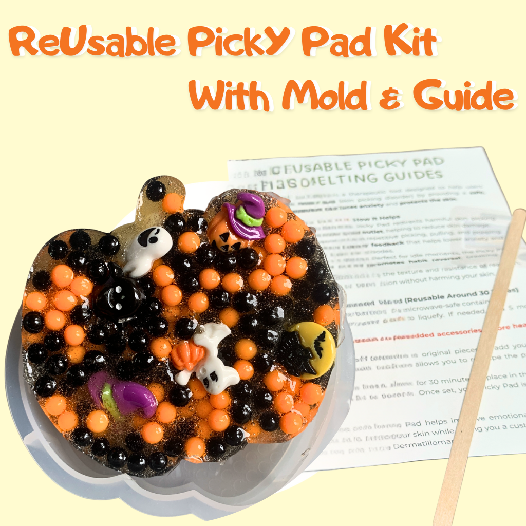 Satisfy Kit Halloween Edition showing the exclusive pumpkin silicone mold and remelting instructions.