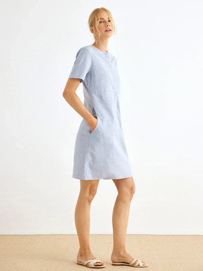 Felicity Linen Button-Front Shirt Dress
