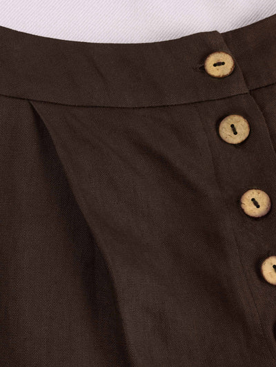 Thalia 100% Linen Button-Fly Palazzo Pants