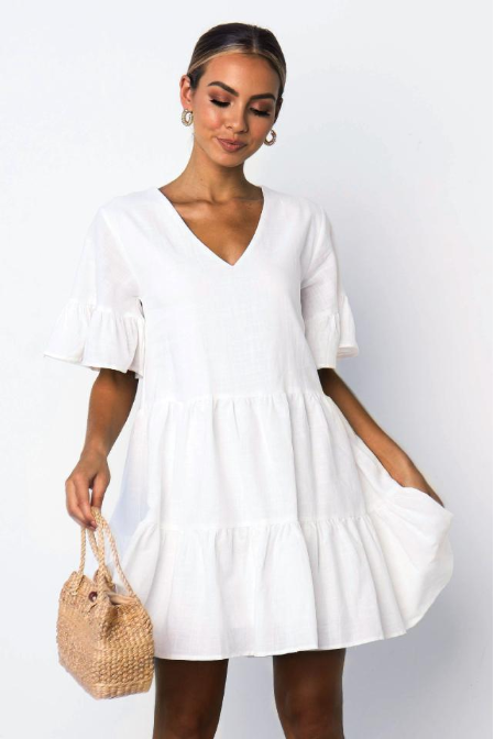 Casual Daily Ruffled Mini Dress