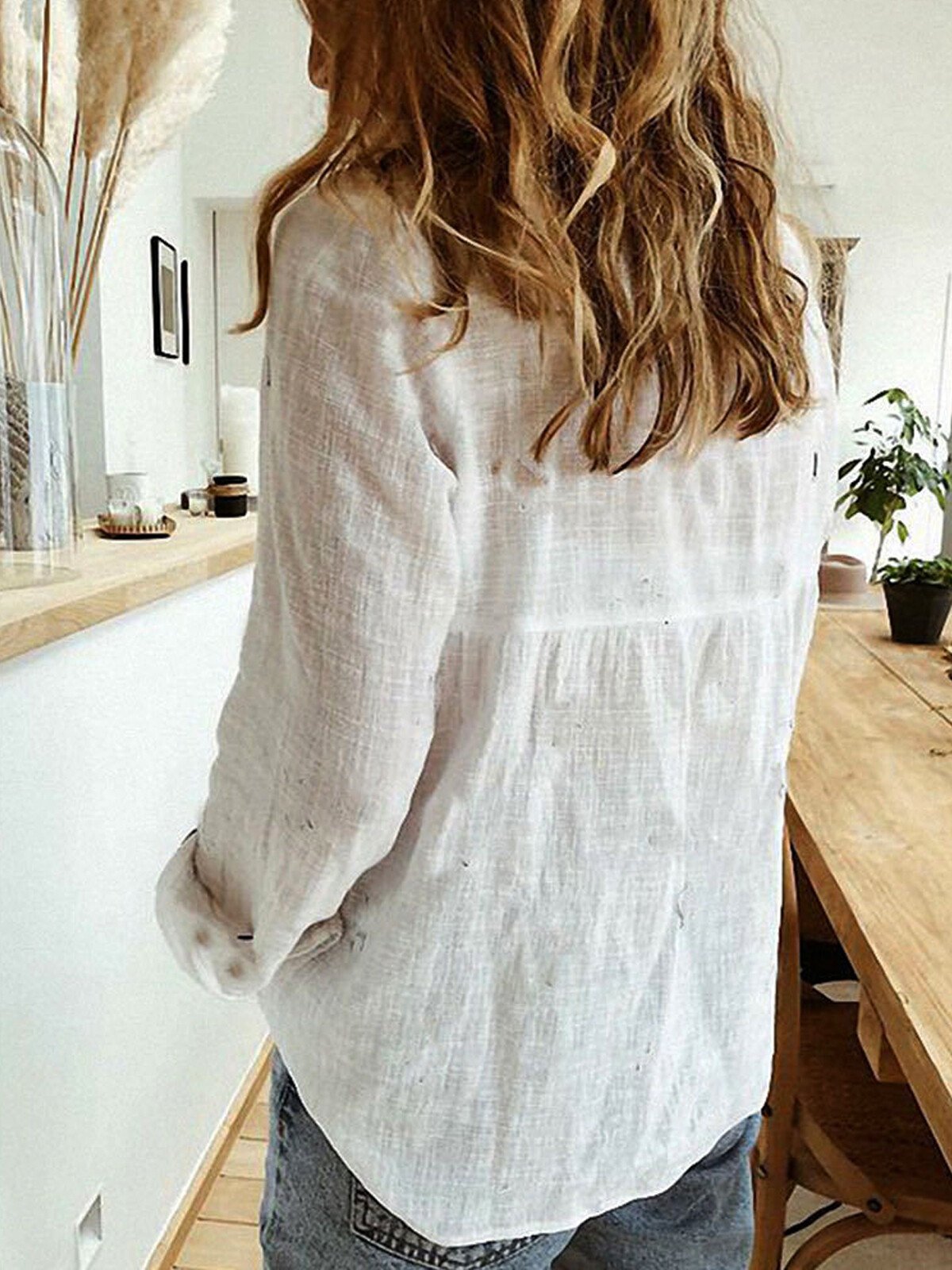 Women's Pure Color Casual Shirt