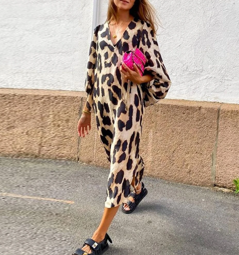 Wild Woman Leopard Prints Maxi Dress