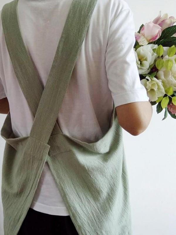 Cotton  double pocket apron suspender skirt overalls