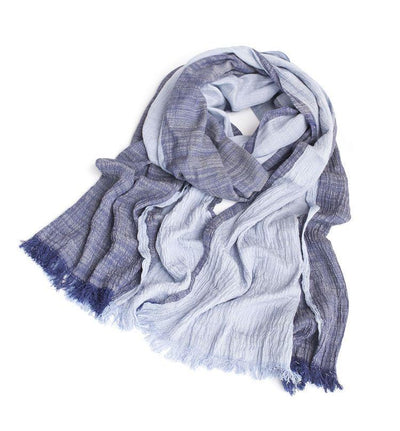 Color Stitching Cotton Crinkle Scarf