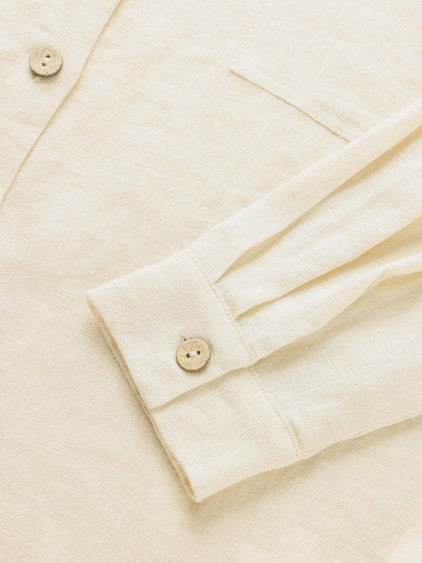 Dakota 100% Linen Round-Neck Button Front Shirt