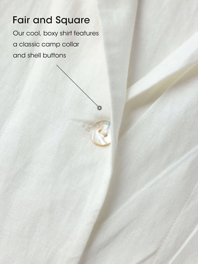 Hollis 100% Linen Button-Front Camp Shirt
