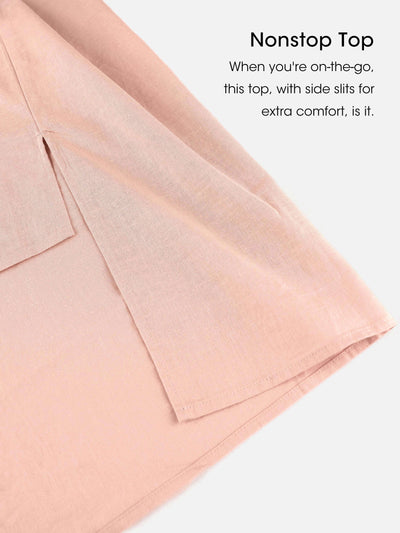 Elsie Linen Cap-Sleeve Asymmetrical Top