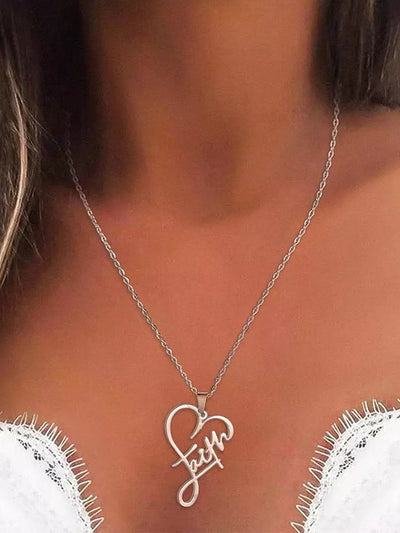 Women's Faith Heart Alloy Pendant Necklace
