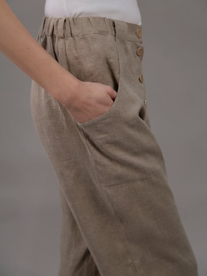 Women's Cotton Linen Retro Casual Trousers