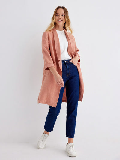 Darby 100% Linen Relaxed Fit Day Coat